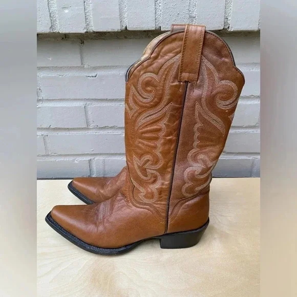 J.B. Dillon Coyboy Boots Women’s 7.5 Goat Leather Western  Boot - Picture 2 of 9